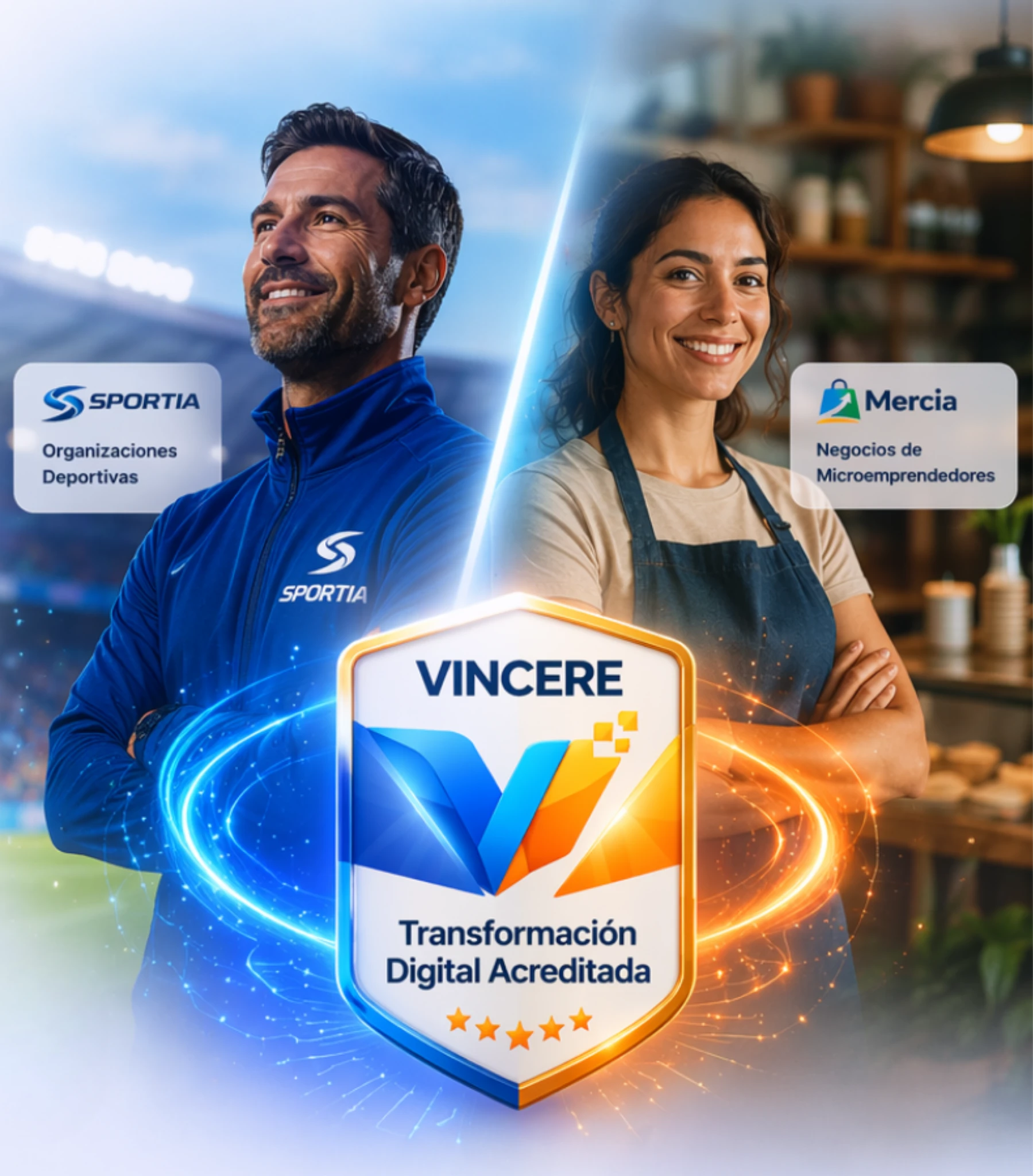 Visual de Vincere con acreditación y transformación digital